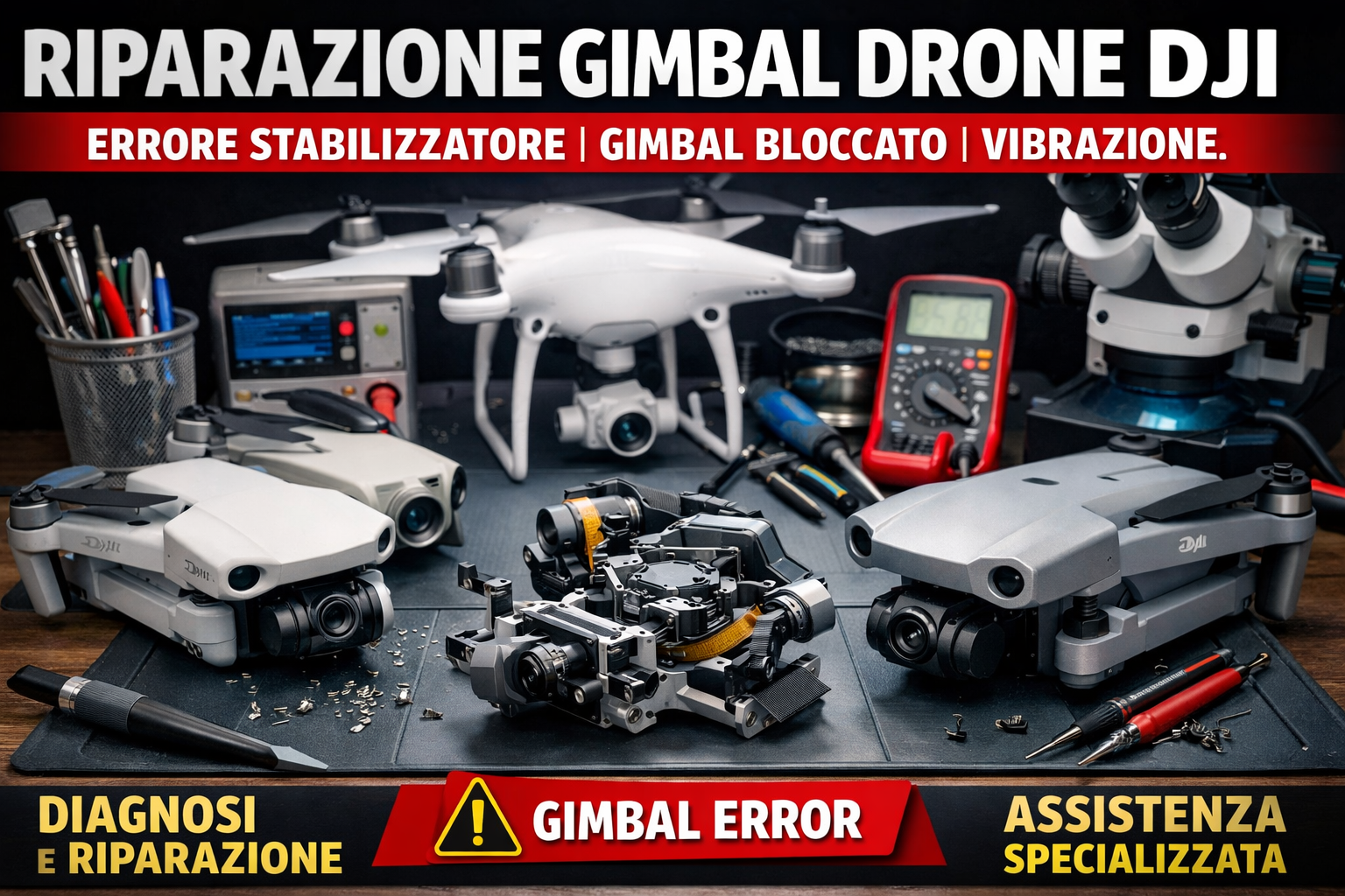 RIPARAZIONE Gimbal DJI Errore Stabilizzatore Drone Mavic Mini Air Phantom