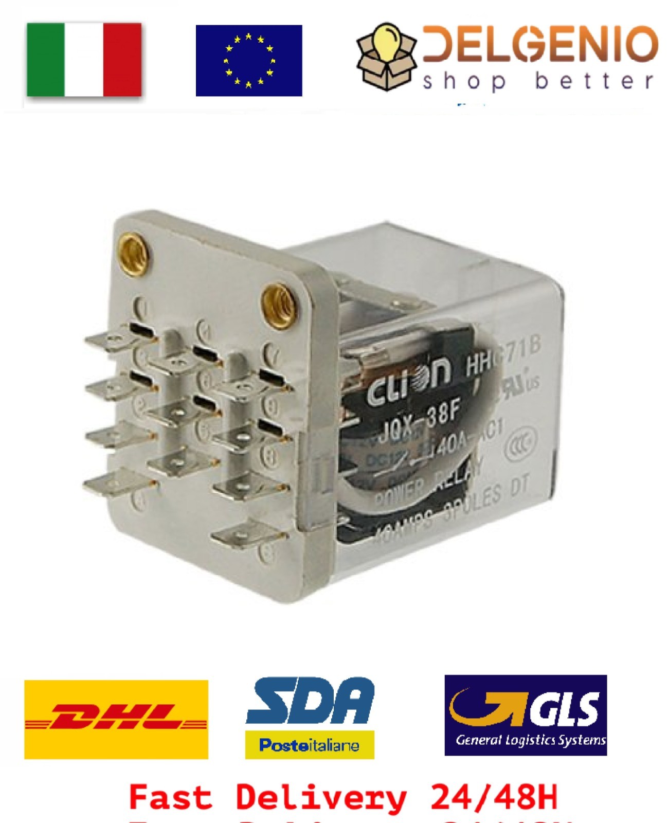 Relè di potenza JQX-38F 3Z DC 12V 40A bobina elettromagnetica Relay 3PDT 11 Pin