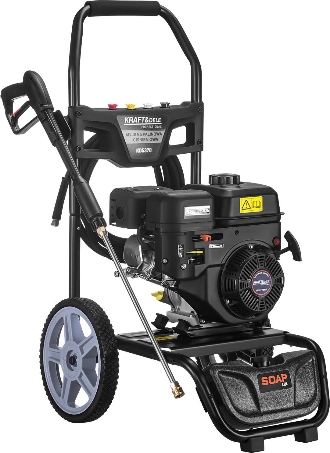 IDROPULITRICE ACQUA FREDDA A SCOPPIO ALTA PRESSIONE 7HP 360 BAR 660LT/H KRAFT&DE - immagine 5