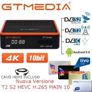 UHD 4K/HD Tivusat Sat DVB-S2/S2X/T/T2/C Satellitare Terrestre Combo for Mars